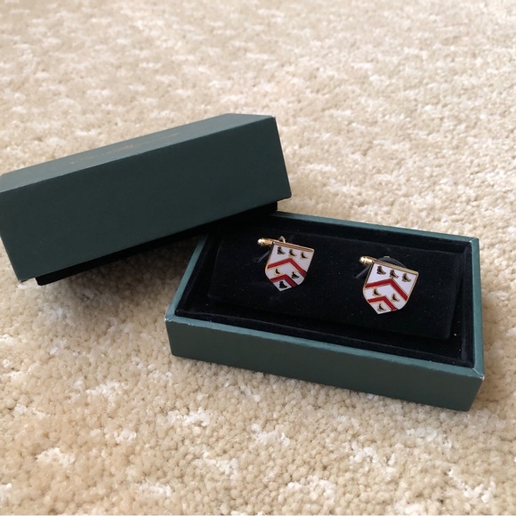 University of Oxford Worcester College Cufflinks by Ede & Ravenscroft - Gold Bar - Picture 1 of 7